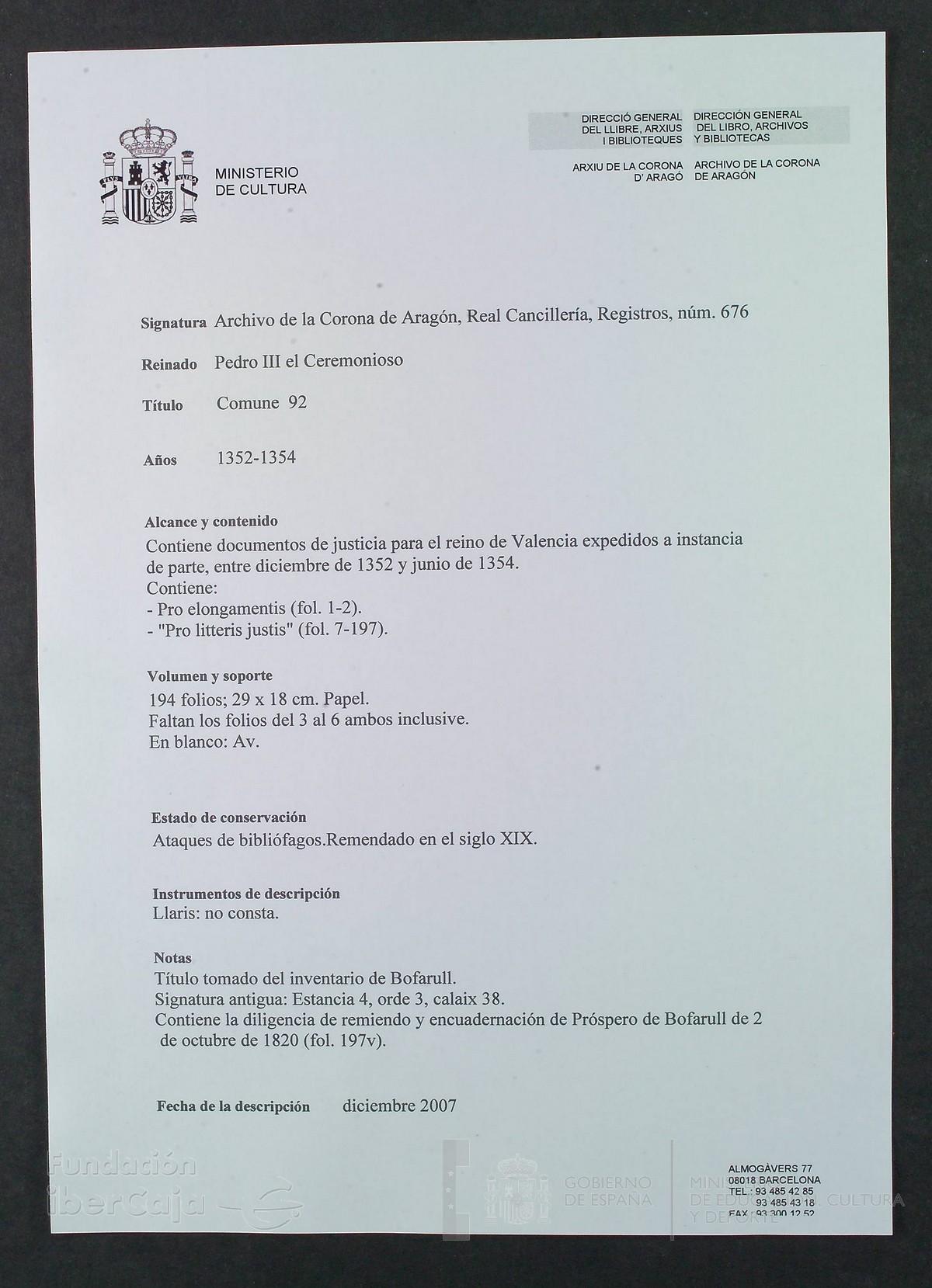Descripción General