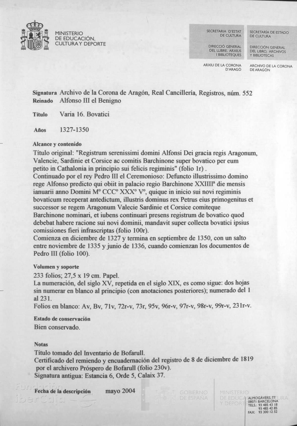 Descripción General