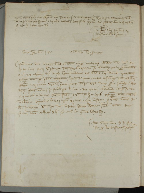 Cancillería,registros,nº1401,fol.54v/ Correspondencia. (28-2-1355)