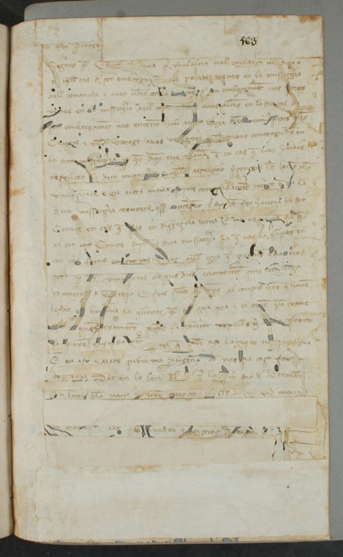 Cancillería,registros,nº1465,fol.161v-163/ Mensajería. (12-1354)
