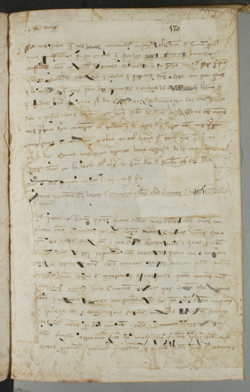 Cancillería,registros,nº1465,fol.170/ Mensajería. (1-12-1354)