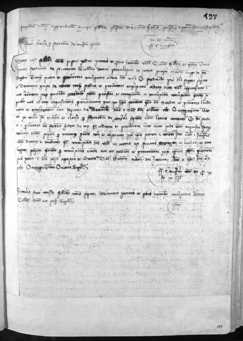 Cancillería,registros,nº557,fol.196-197/ Sentencia. (7-12-1353 - 28-1-1354)