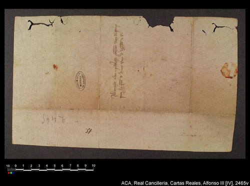 Cancillería,cartas_reales,Alfonso_IV,caja_21,nº2465/ Correspondencia. (15-10-1333)