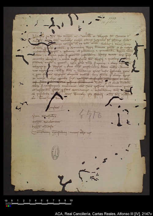 Cancillería,cartas_reales,Alfonso_IV,caja_17,nº2147/ Mandato. (15-3-1329 - 13-2-1334)