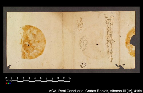 Cancillería,cartas_reales,Alfonso_IV,caja_3,nº415/ Correspondencia. (26-05-1328)