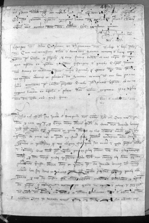 Cancillería,registros,nº443,fol.43v-44/ Mandato. (5-4-1331)