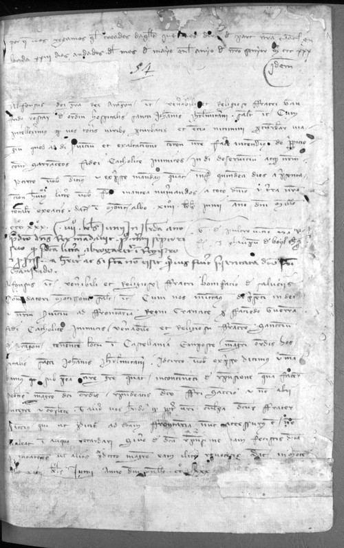 Cancillería,registros,nº541,(1ªnum.),fol.54/ Mandato. (19-5-1330)