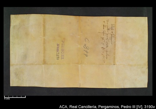 Cancillería,pergaminos,Pedro_IV,carp.299,nº3190/ Época de Pedro IV. (19-05-1383)