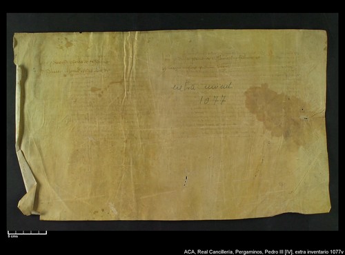 Cancillería,pergaminos,Pedro_IV,carp.302,extrainventario,nº1077/ Época de Pedro IV. ([S/F])