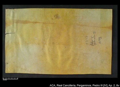 Cancillería,pergaminos,Pedro_IV,carp.304,apéndice_II,nº8/ Época de Pedro IV. (2-04-1384)