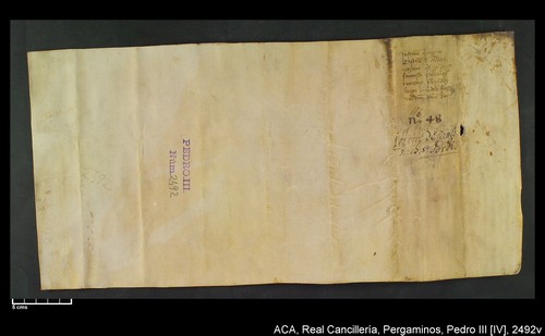 Cancillería,pergaminos,Pedro_IV,carp.285,nº2492/ Época de Pedro IV. (18-11-1367)