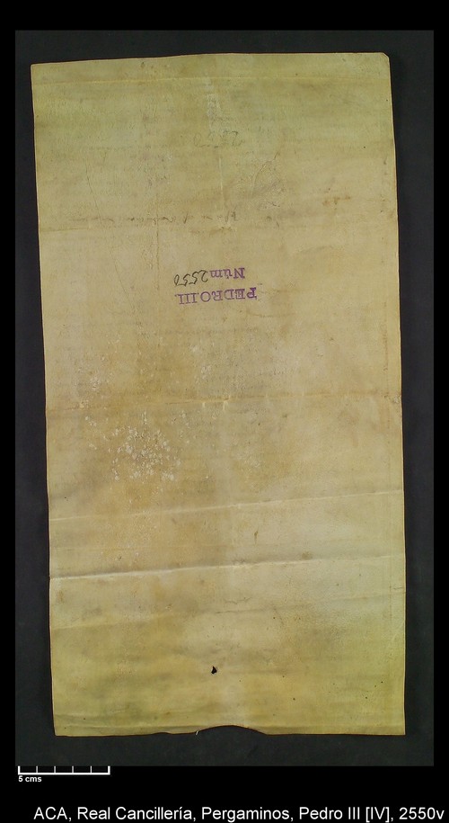 Cancillería,pergaminos,Pedro_IV,carp.286,nº2550/ Época de Pedro IV. (1-02-1369)