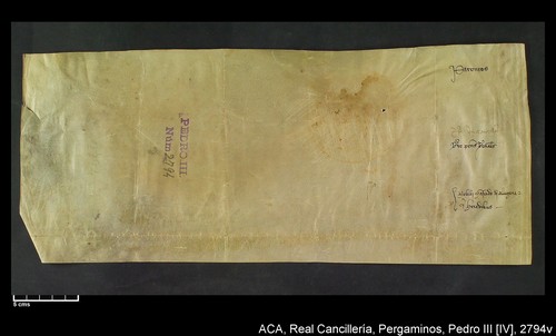 Cancillería,pergaminos,Pedro_IV,carp.291,nº2794/ Época de Pedro IV. (23-10-1375)