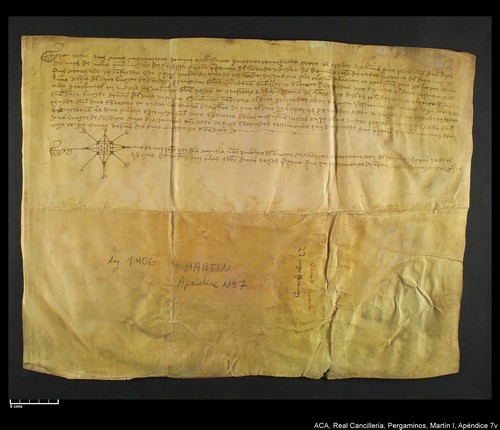 Cancillería,pergaminos,Martín_I,carp.331,apéndice_nº7/ Época de Martín I. (2-07-1406)