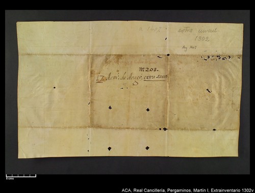 Cancillería,pergaminos,Martín_I,carp.331,extrainventario_nº1302/ Época de Martín I. (31-03-1407)