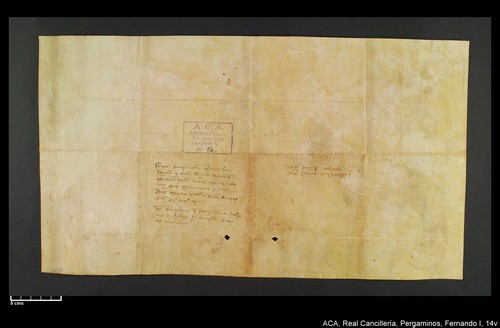 Cancillería,pergaminos,Fernando_I,carp.332,nº14/ Época de Fernando I. (8-10-1412)