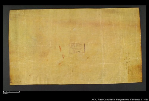 Cancillería,pergaminos,Fernando_I,carp.334,nº143/ Época  de Fernando I. (20-10-1413)