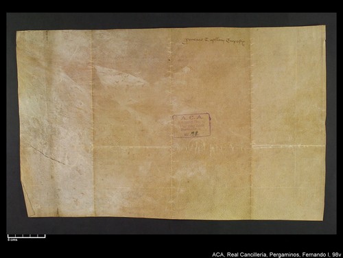Cancillería,pergaminos,Fernando_I,carp.334,nº98/ Época de Fernando I. (1-03-1413)