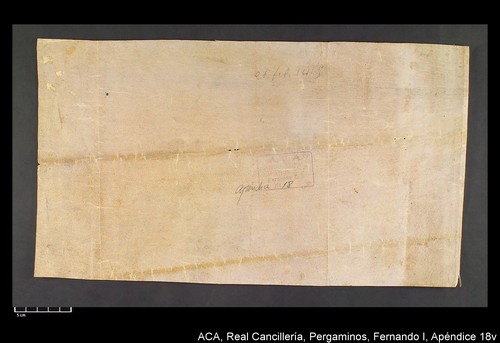 Cancillería,pergaminos,Fernando_I,carp.339,apéndice_nº18/ Época de Fernando I. (26-02-1415)