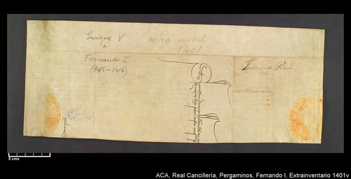 Cancillería,pergaminos,Fernando_I,carp.339,extrainv.,nº1401/ Época de Fernando I. (8-08-1415)