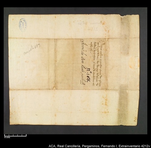 Cancillería,pergaminos,Fernando_I,carp.339,extrainv.,nº4212/ Época de Fernando I. (1338)